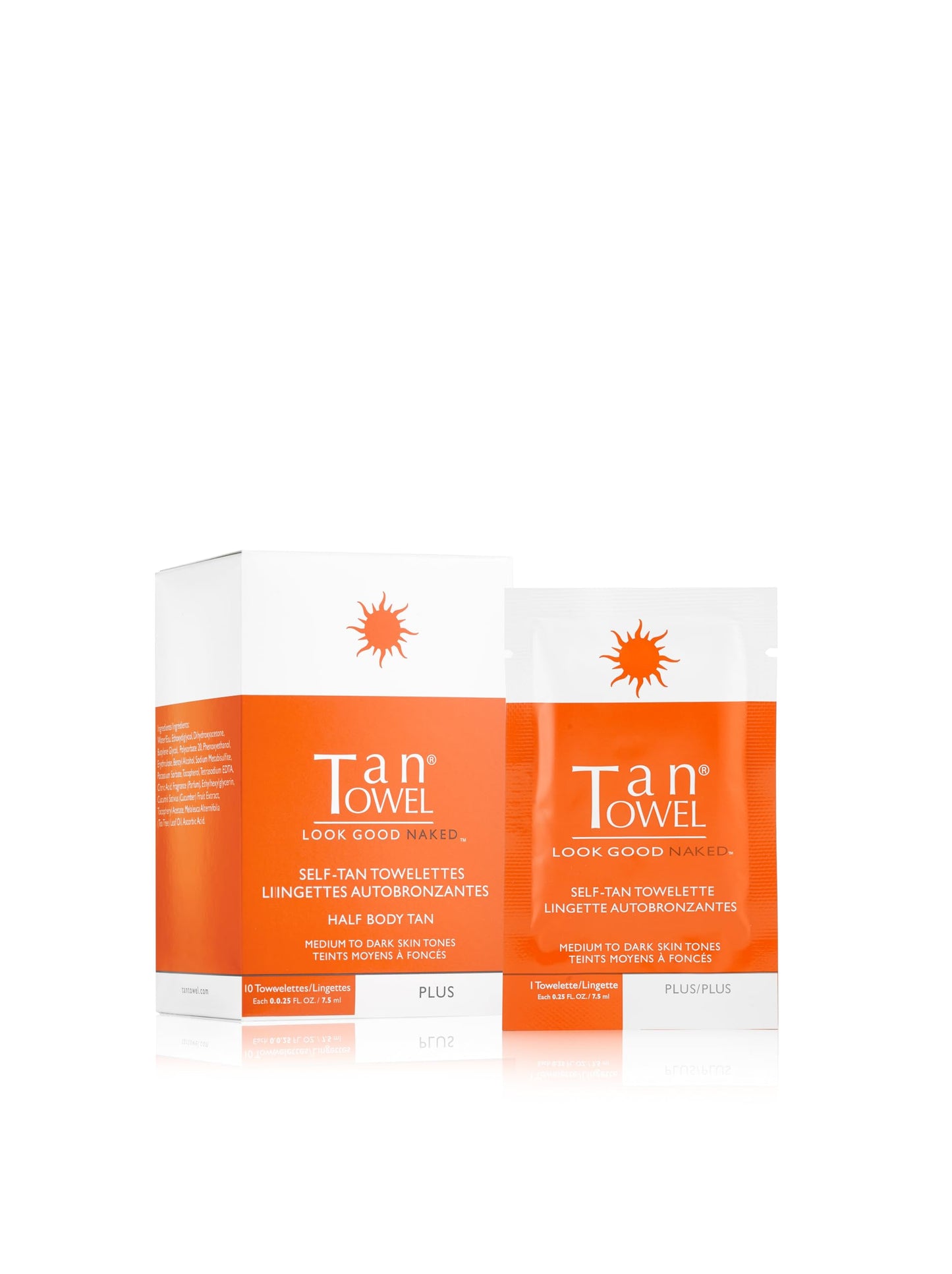 TanTowel Half Body Tan Towelettes - 10 Pack, Plus, 10 Count (Pack of 1)