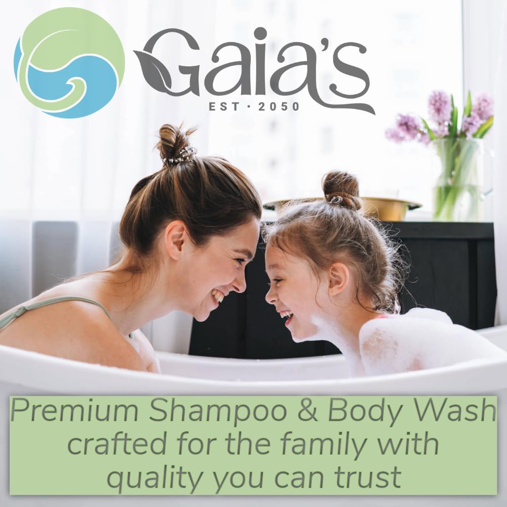 GAIA'S Premium Natural Shampoo and Body Wash Vanilla Voila, 32 oz (2 oz X 16) Travel Size, No Added Colors, Tear-Tear-Free, Organic and Natural Ingredients, Biodegradable Packaging, No Sulfates