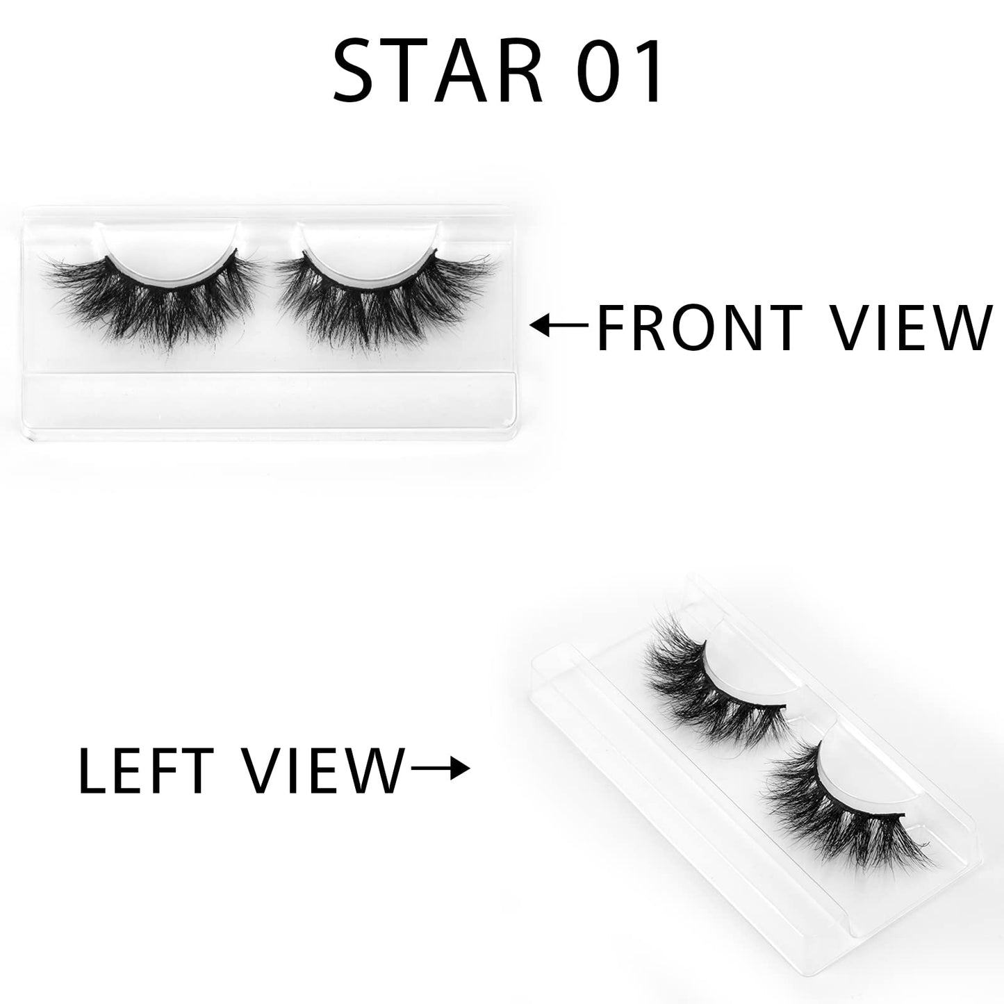 SY LASHES 18mm Mink Lashes 3D Real Mink Eyelashes Cat Eye False Eyelashes Fluffy Cross Wispy Soft Reusable Luxury Volume 5D Fake Eyelashes (Star01, 4 Pairs)