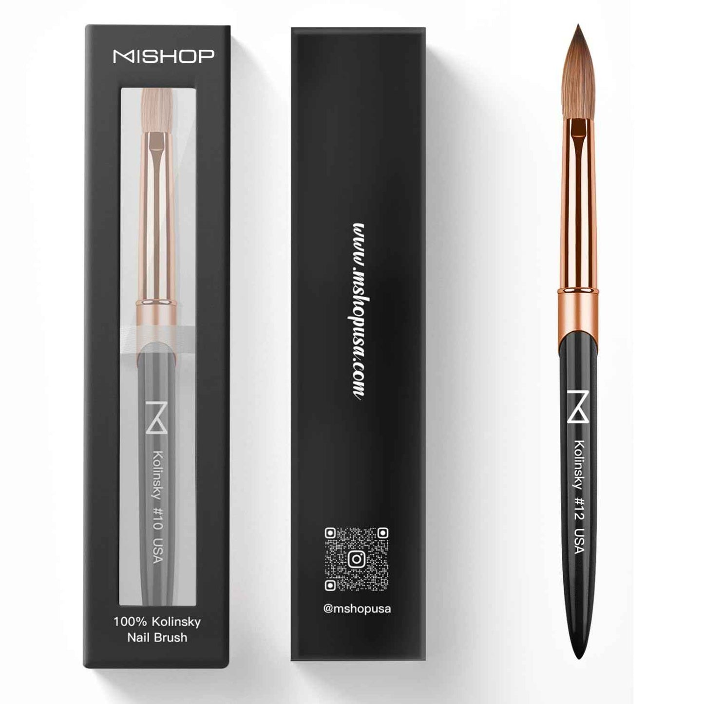 M – Regal 100% Kolinsky Acrylic Nail Brush | Professional Acrylic Nail Sculpting & Application Brush | Premium Nail Art Tool for Nail Technicians & Artists (#12)