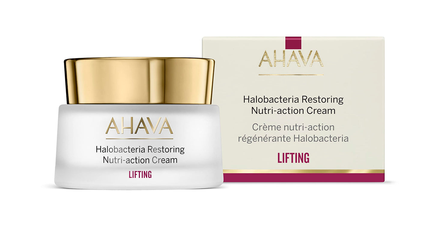 AHAVA Halobacteria Restoring Nutri-Action Cream - Anti-Aging, Ultra-Nourishing for stressed, mature & lacklustre skin, lifts, smoothes & restores luminosity, with Osmoter Hamamelis & Shea, 1.7 Fl.Oz