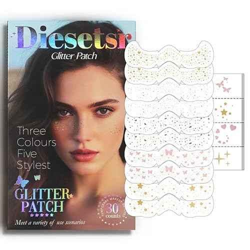 Glitter Freckles Face Tattoo,Freckles Temporary Face Tattoos, Body Face Glitter for Women Girls, Festival Outfits Rave Accessories, Country Concerts, Party, Makeup Glitter Patch 30PCS