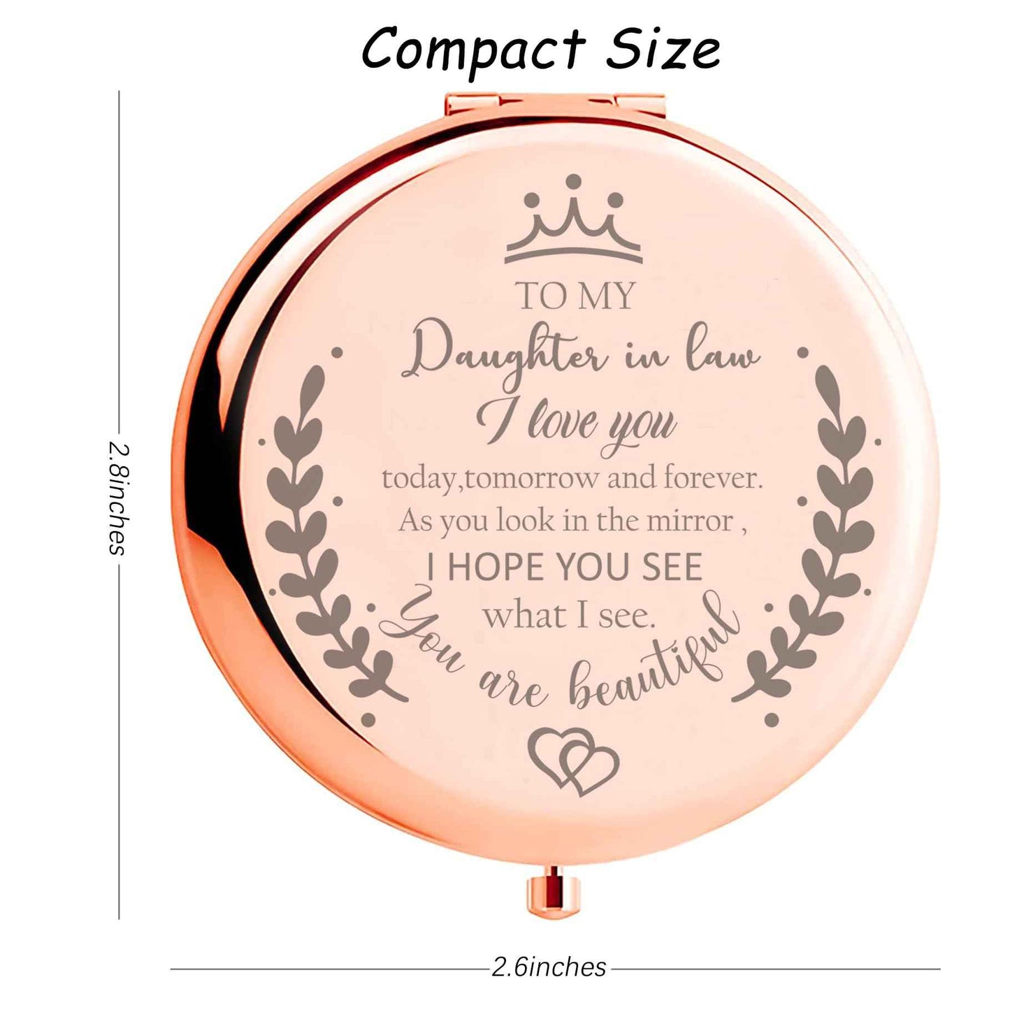 Soulpetals Daughter in Law Gifts Compact Mirror for Daughter in Law Gifts from Mother in Law for Wedding Day Birthday Christmas
