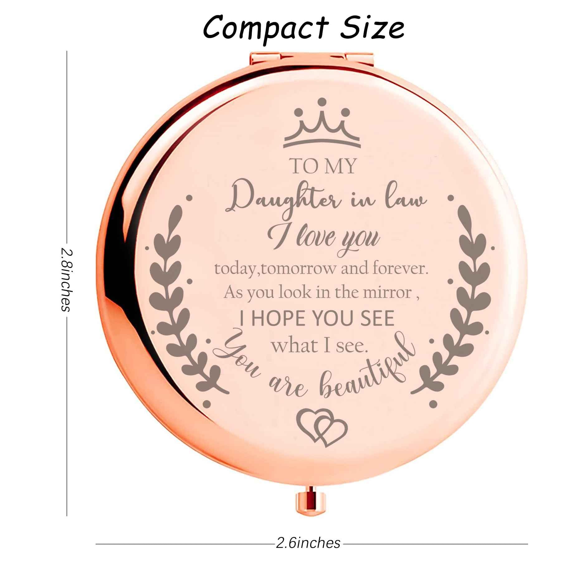 Soulpetals Daughter in Law Gifts Compact Mirror for Daughter in Law Gifts from Mother in Law for Wedding Day Birthday Christmas