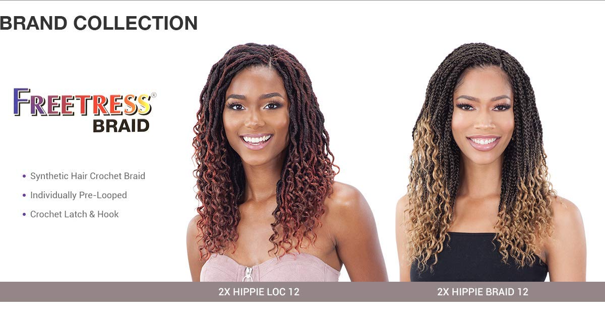 Freetress Synthetic Crochet Braid - 2X HIPPIE LOC 12” (CARAMELT)