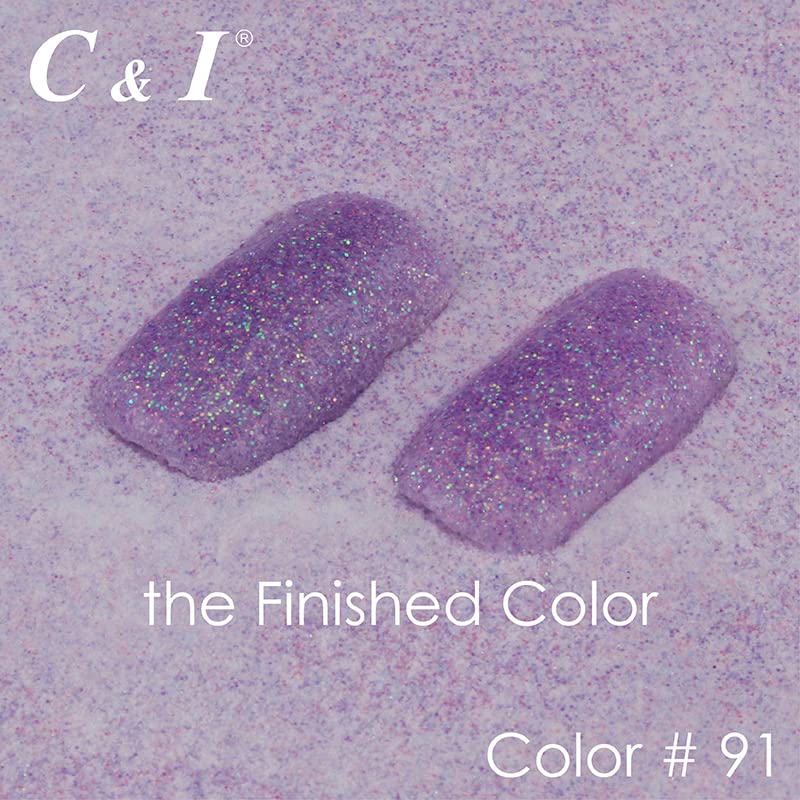 C & I Dip Powder, Glitters Color Collection, Shining Dipping Powder for Nail Beauty, Acrylic Color System (# 91)