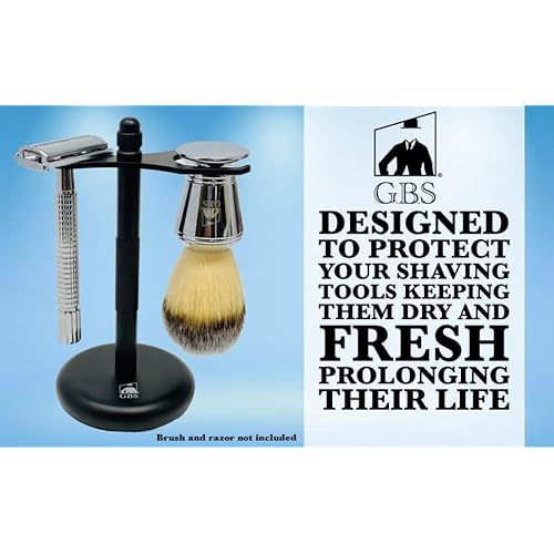 G.B.S Dual Stand for Razor & Brush Stand, Classic Black Matte