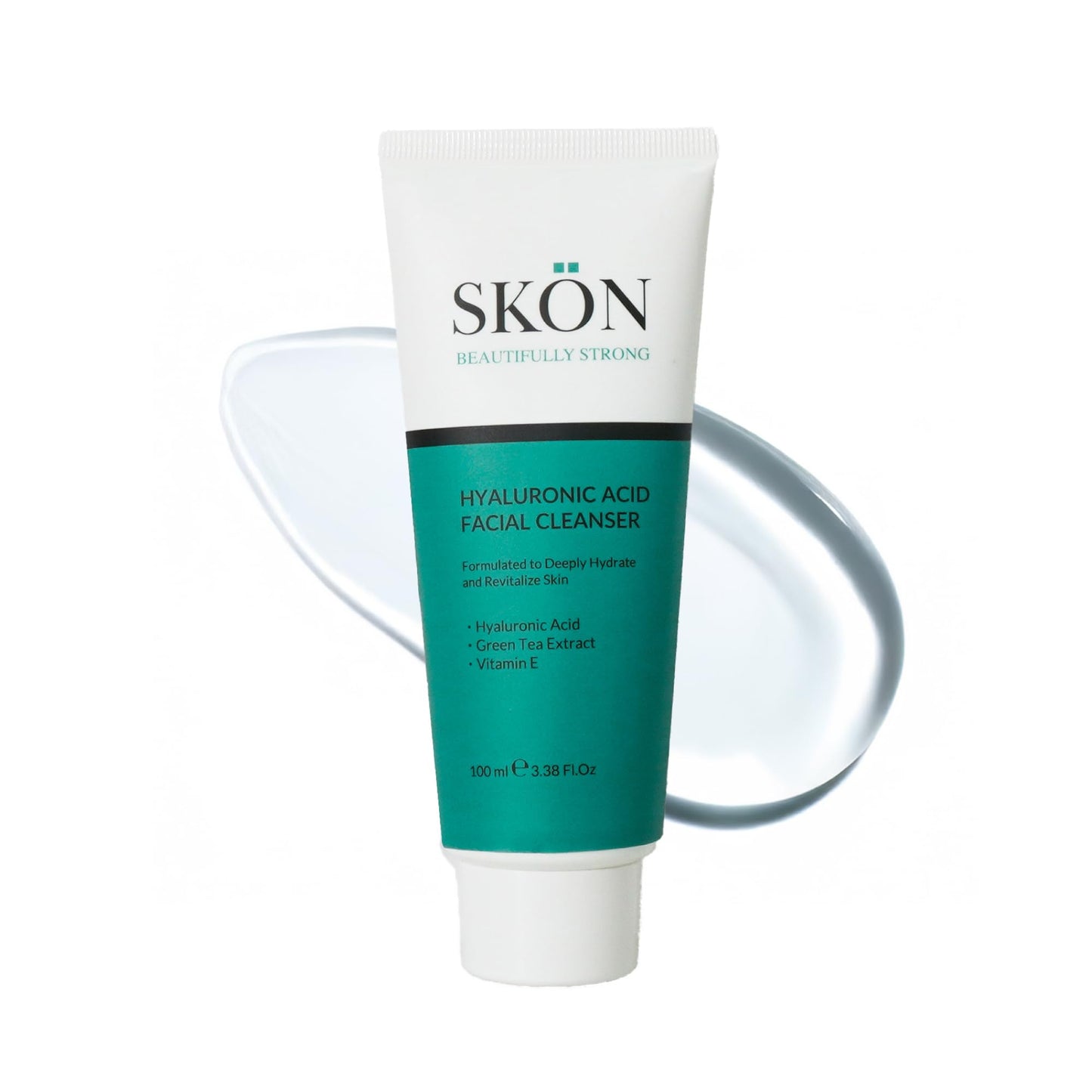 Skön Hyaluronic Acid Facial Cleanser – Gentle Hydrating Face Wash with Vitamin E & Green Tea – Deep Cleansing & Collagen Boosting Face Cleanser For Radiant, Soft Skin – Suitable All Skin Types – 100ml