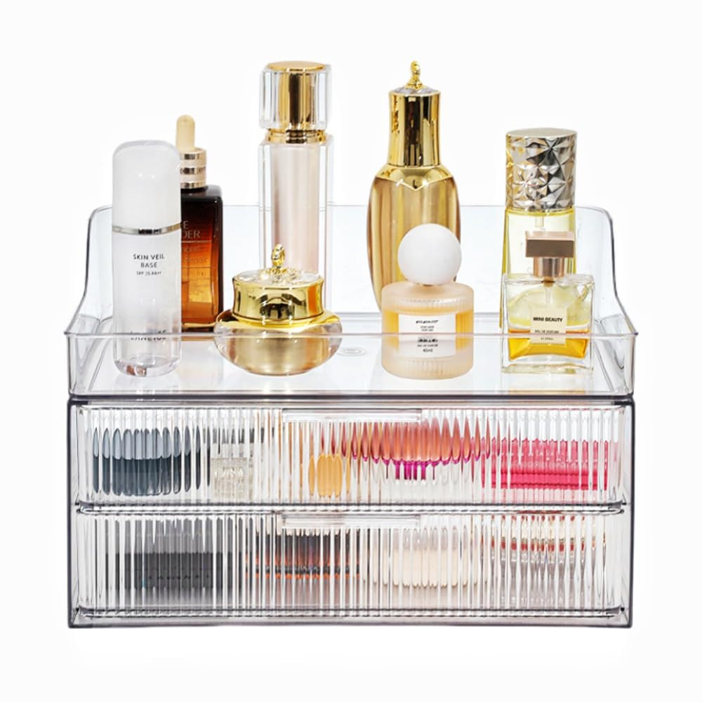 PLINJOY Makeup Organizer Countertop Large Cosmetic Display Cases Cosmetic Organizer Skin care Organizer