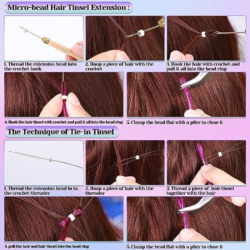 20 Colors Fairy Hair Tinsel Kit - 4000 Strands, 48in Heat Resistant