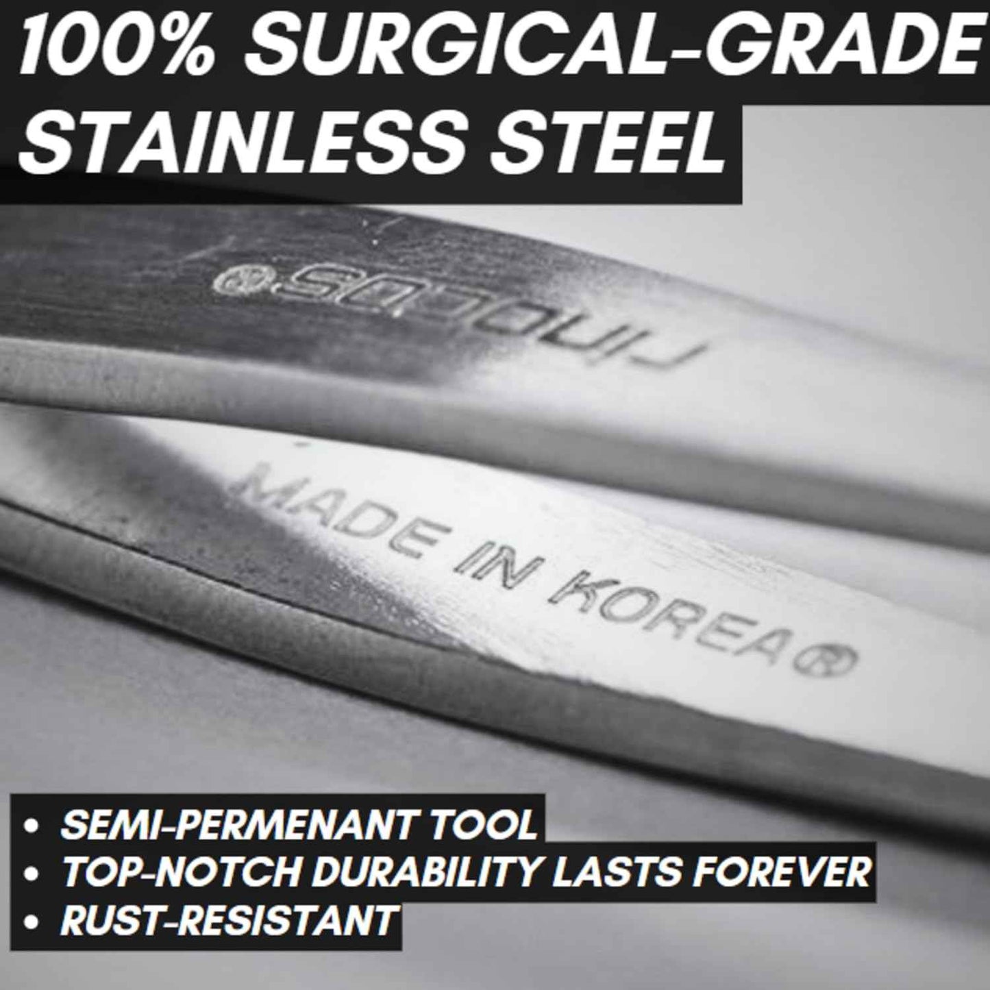 rinocos [Made in Korea] Hand-Made Nose Hair Trimmer - Nasal Clippers, Eyebrow Scissors, Nose Hair Trimmer for Men & Women, Nose Hair Clippers, 304-Grade Stainless Steel, Nose Hair Scissors (Brown)