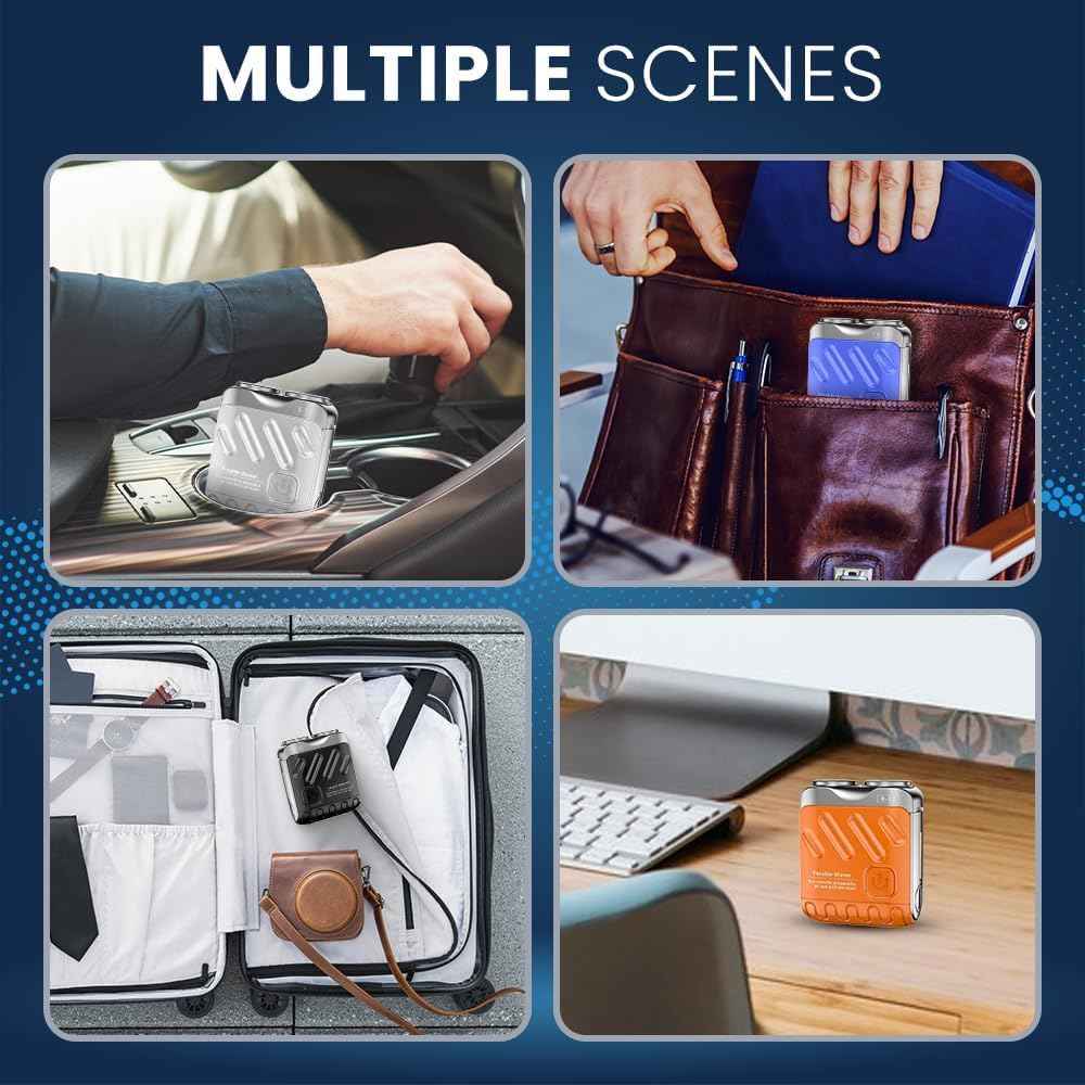 R-12 Luggage Electric Shaver, Beard Shaver Mini and Portable Suitcase Design, Electric Mini Razor Portable Electrics Shavers, USB Rechargeable One-Button Long Lasting for Home Travel (Black)