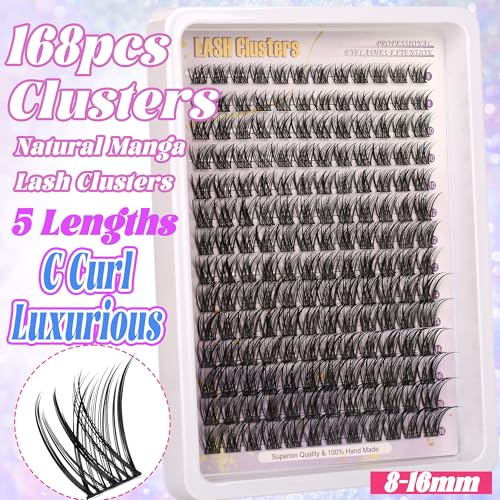 C Curl Lash Clusters 140pc Wispy Eyelash Extension Kit 8-16MM