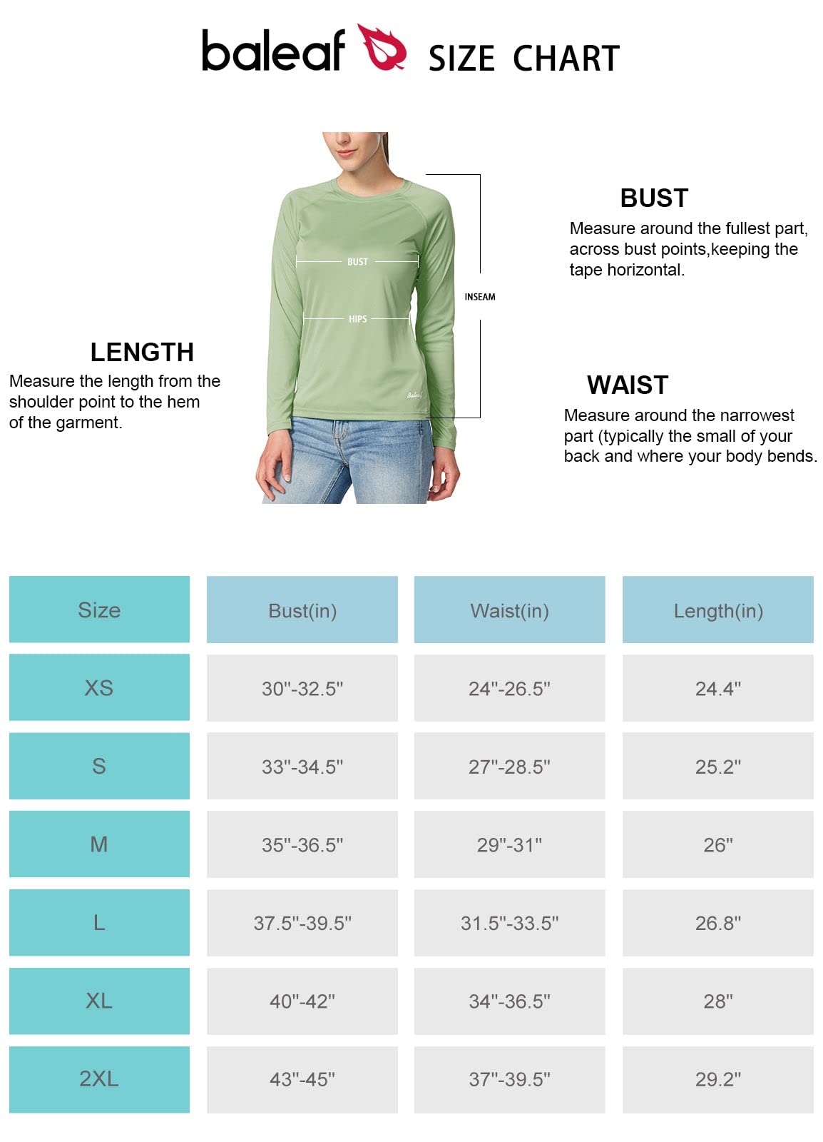 BALEAF Women's Long Sleeve Shirts UPF 50+ Sun Protection SPF Quick Dry Lightweight T-Shirt Outdoor Hiking Runing Fishing Sage Size XS