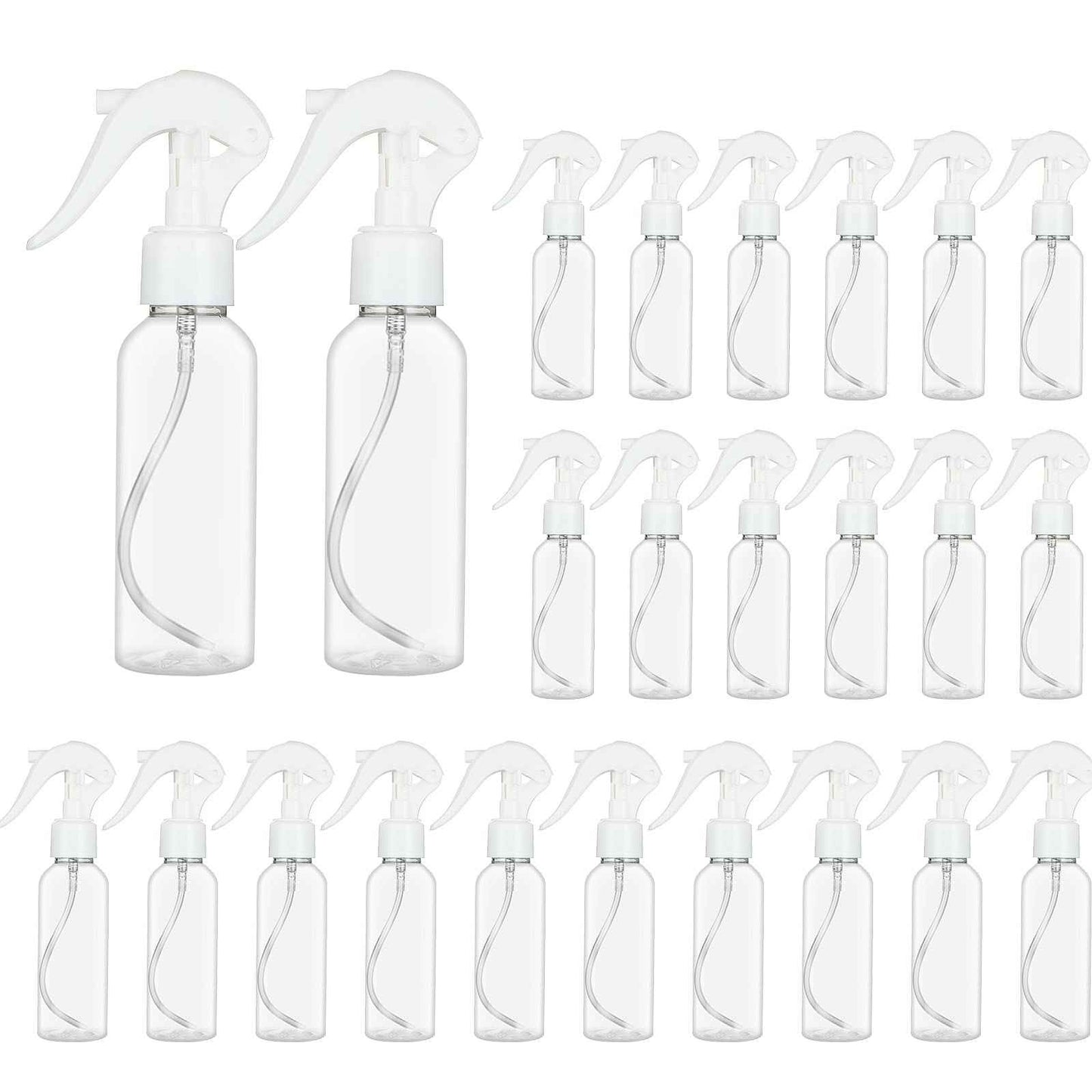 LISHINE 24 Pack Small Spray Bottles 3.5 oz Hair Spray Bottle 100ml Plastic Fine Mist Spray Bottles, Travel Size Spray Bottle Mini Continuous Spray Bottle for Hair, Water, Plant, Essential Oils