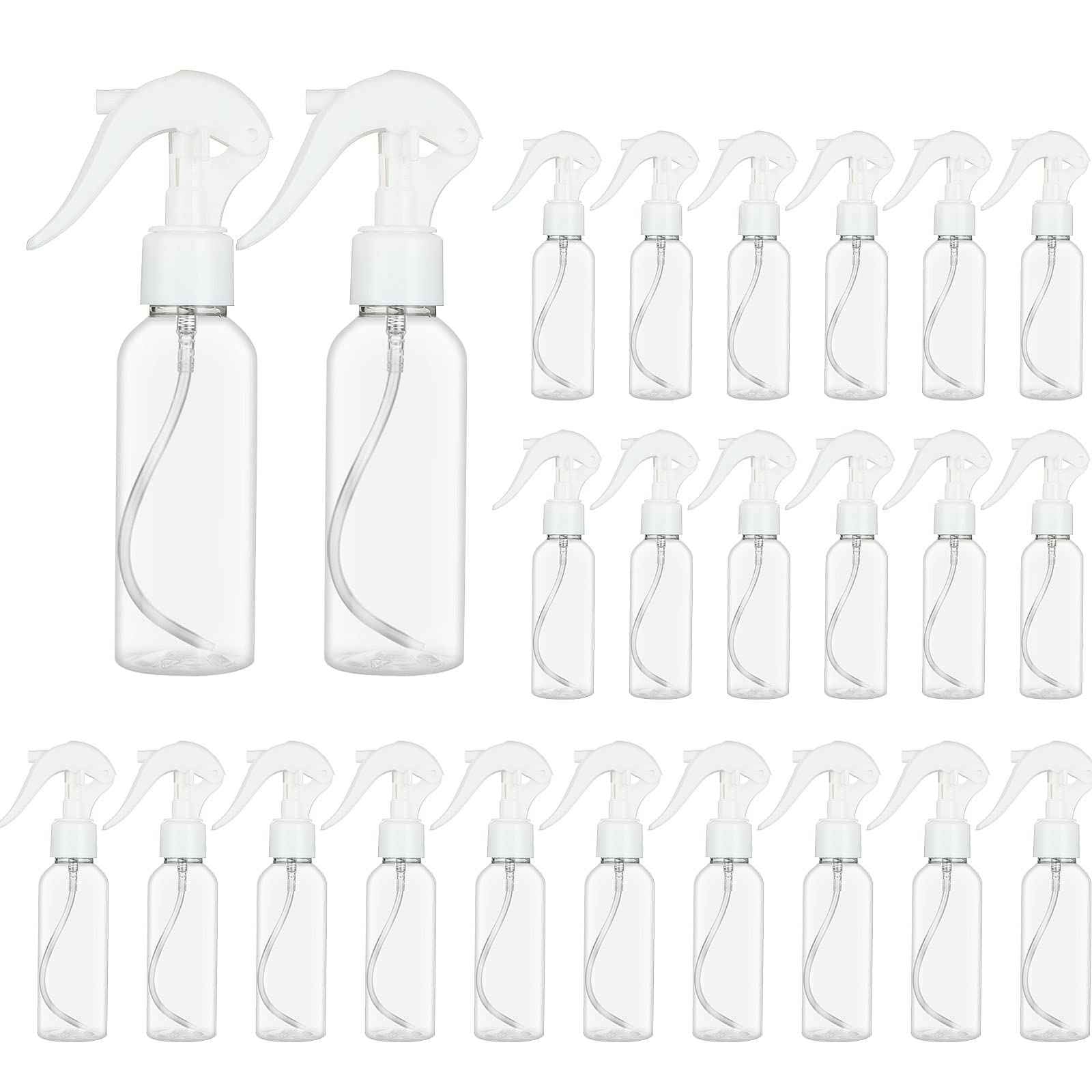 LISHINE 24 Pack Small Spray Bottles 3.5 oz Hair Spray Bottle 100ml Plastic Fine Mist Spray Bottles, Travel Size Spray Bottle Mini Continuous Spray Bottle for Hair, Water, Plant, Essential Oils