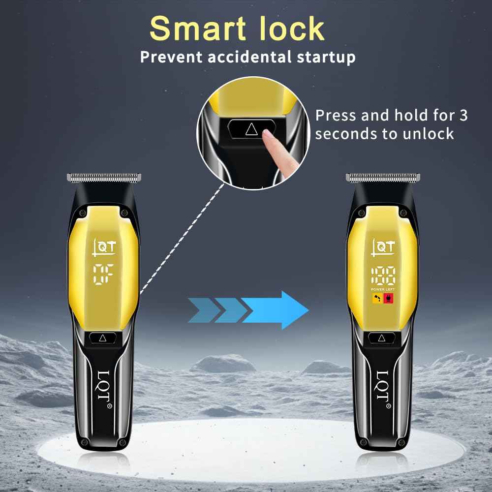LQT Professional Hair Clippers for Man,Hair Clippers Electric Shavers Razor T-Blade Hair Trimmer, 3 in 1 Cordless Barber Trimmer Bald Shavers LED Display Gifts (3PCS)