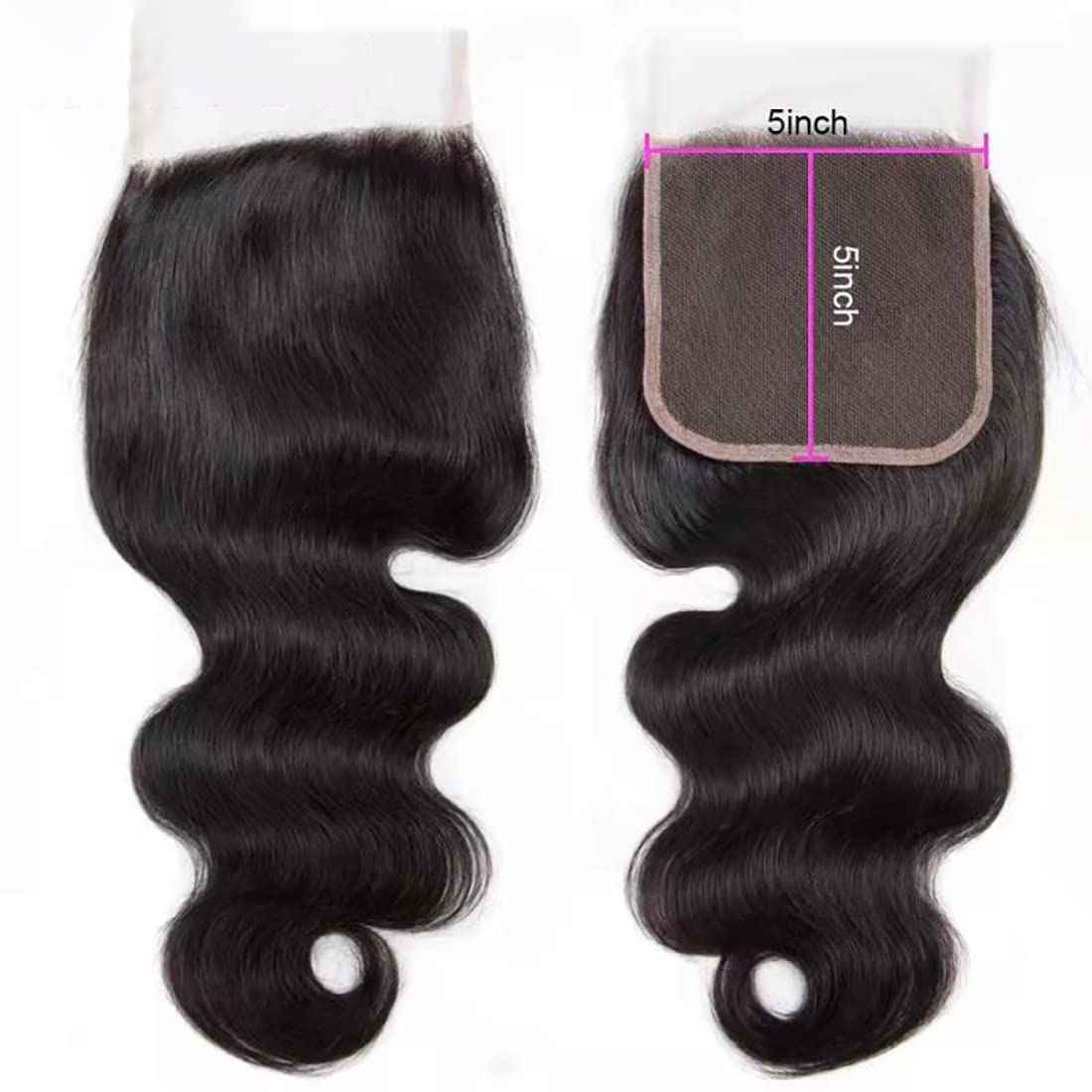 DMS 5X5 Lace Closure Human Hair Body Wave Closure 5X5 HD Lace Closure Free Part 12A Brazilian Virgin Human Hair Body Wave Closure Top Swiss Lace Closure 16（inch）