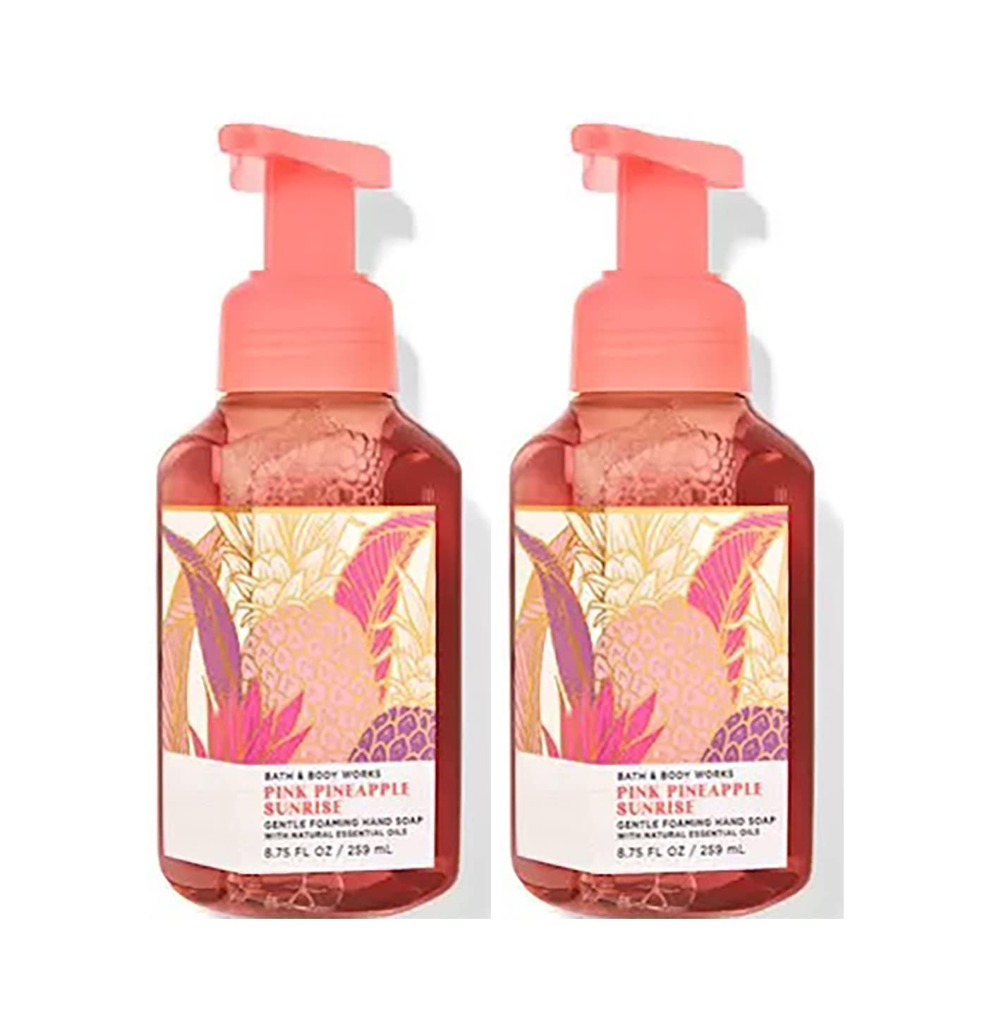 Bath and Body Works Gentle Foaming Hand Soap, 2-Pack 8.75 Ounce (Pink Pineapple Sunrise)