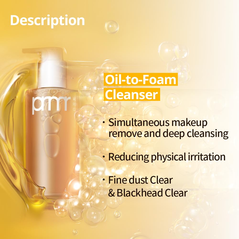 PRIMERA Oil To Foam Cleanser Korean Deep Cleansing Oil, Daily Makeup, Daily Makeup, Blackheads, Dust and Dirt Removal, Hyaluronic acid and Ceramides Amino Acids(200ml, 6.76 fl. oz)