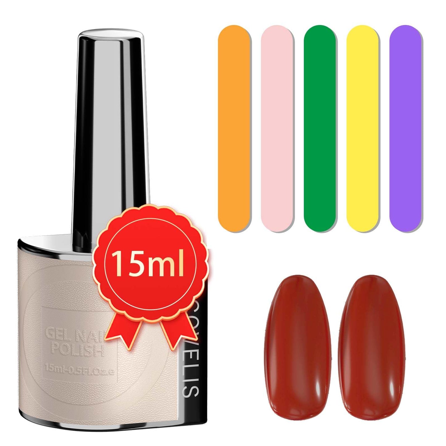 GCOVELIS Nail Gel Polish, 15ML Large Capacity Nail Polish Soak Off UV LED Cure Gel Polish Nail Art Manicure Salon DIY Gel Nail Design Decoration at Home for Women Girls