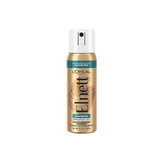 L'Oreal Paris Elnett Hair Care Elnett Satin Extra Strong Hold Hairspray - Unscented, Long Lasting + Humidity Resistant, Hair Styling Spray, 2.2 Oz