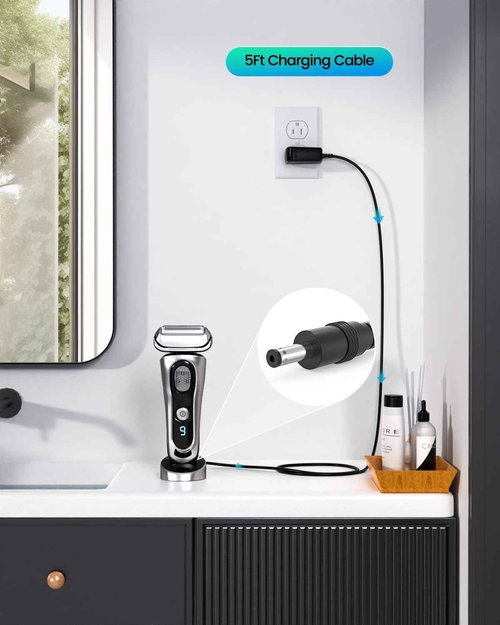 8V Power Cord Fit for Philips Norelco HQ840 MG3760 MG3750 Multigroom Series 3000 Shaver Razor Trimmer Charger Power Cord 6FT