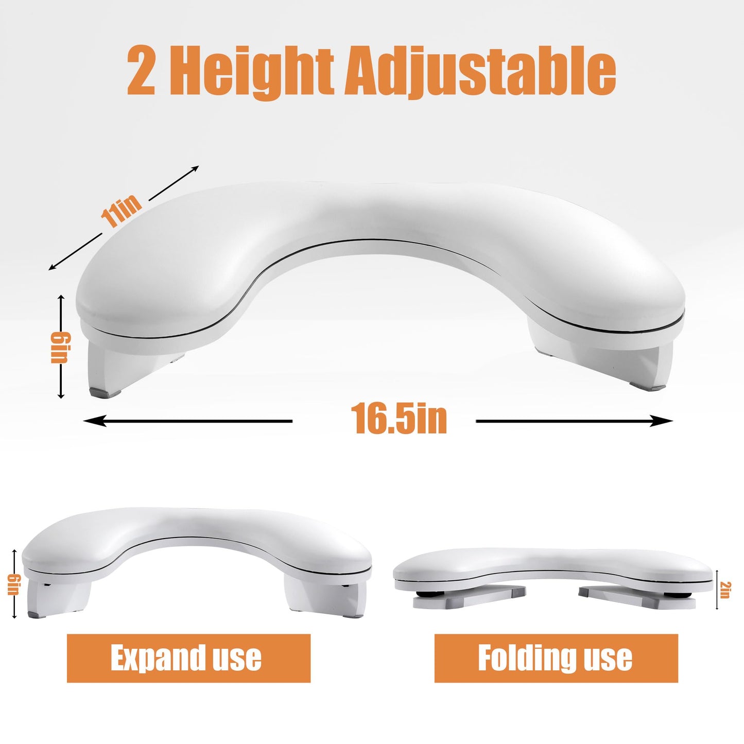 MABOZOO Foldable Arm Rest for Nails Tech, PU Leather U-shaped Manicure Nail Arm Rest Stand, Ergonomic Armrest Hand Rest Pillow Nail Hand Rest Stand for Acrylic Nail Cushion