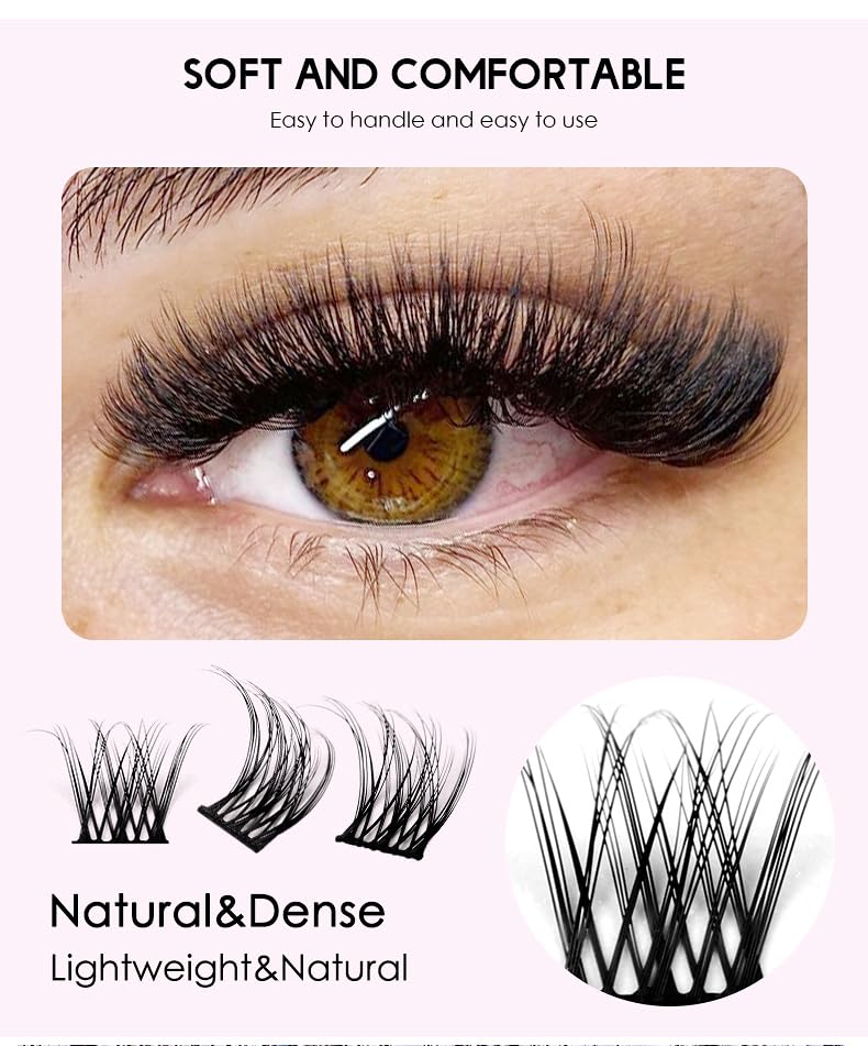 120pc Wispy Lash Clusters - DIY Eyelash Extensions, C Curl, 10-14mm