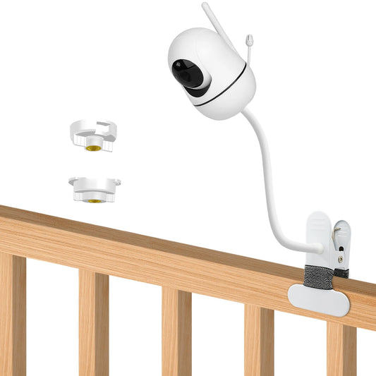 Baby Monitor Mount Compatible with HelloBaby HB6550/HB65/HB66/HB248,ANMEATE SM935E Baby Monitor Camera 15.7 inches Flexible Clip Clamp Mount Long Gooseneck Arm, Baby Monitors Holder Without Tools