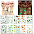 St Patricks Day Temporary Tattoos, 10 Sheets Glow Saint Patricks Day Accessories Decorations for Boys and Girls, Irish Shamrock Luminous Stickers