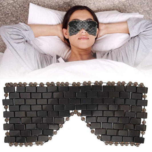 Jade Eye Mask, Jade Stones Anti-Aging Cooling Jade Eye Mask Sleeping Masks Eye Treatment Massager Eye Covers for Jade Mask for Sleeping Masks Relief Eye Fatigue(Obsidian)