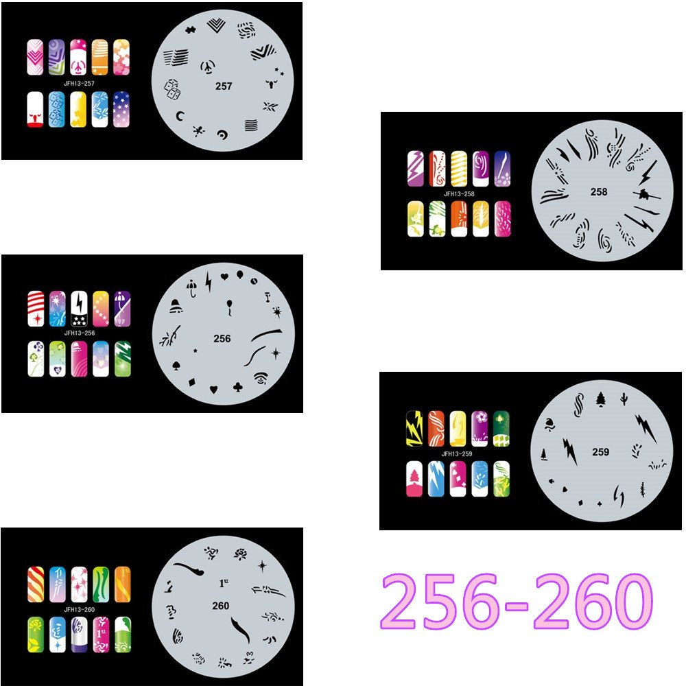 BUYTER Manicure Stencils Tools DIY Design Airbrushing 20 Pieces Reusable Nail Paint Template Sheet