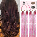 Fiwecos Pink Fairy Hair Tinsel Kit - 1200 Strands, 48 Inches