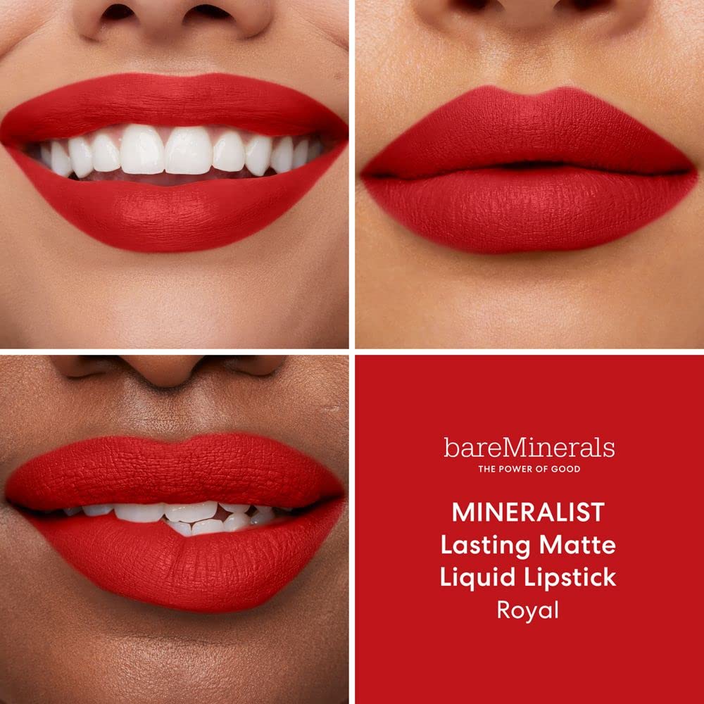 bareMinerals Mineralist Lasting Matte Liquid Lipstick for Women, Velvet Matte Finish, All-Day Wear, Weightless, Non-Drying Formula, Talc-Free Lipstick