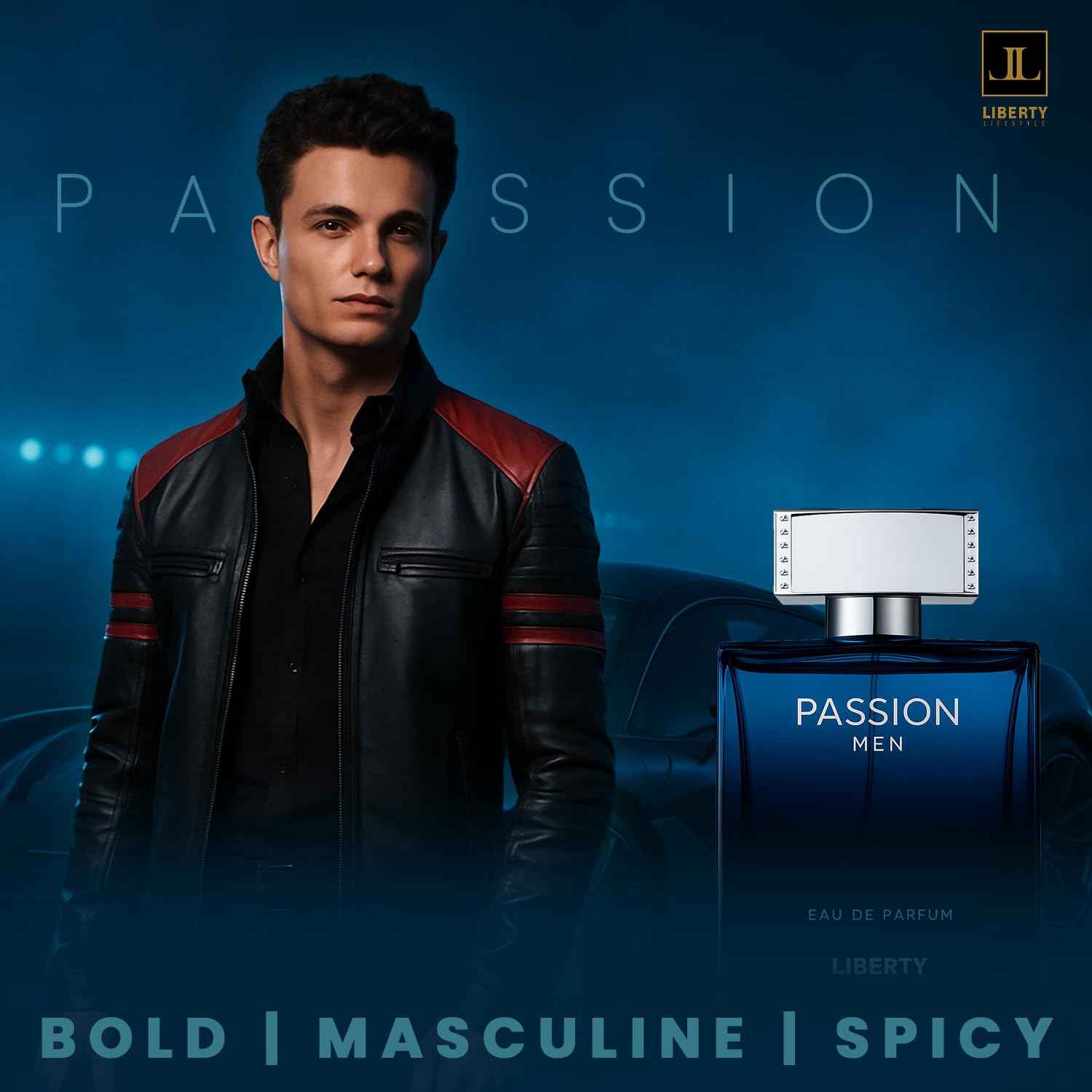 Liberty Luxury Passion Eau De Parfum for Men, Long Lasting Bold Spicy Scent Designed in France, Masculine Cologne That Draws Compliments, Perfume for men, men's fragrances,Gift for Men 100ml 3.4Oz