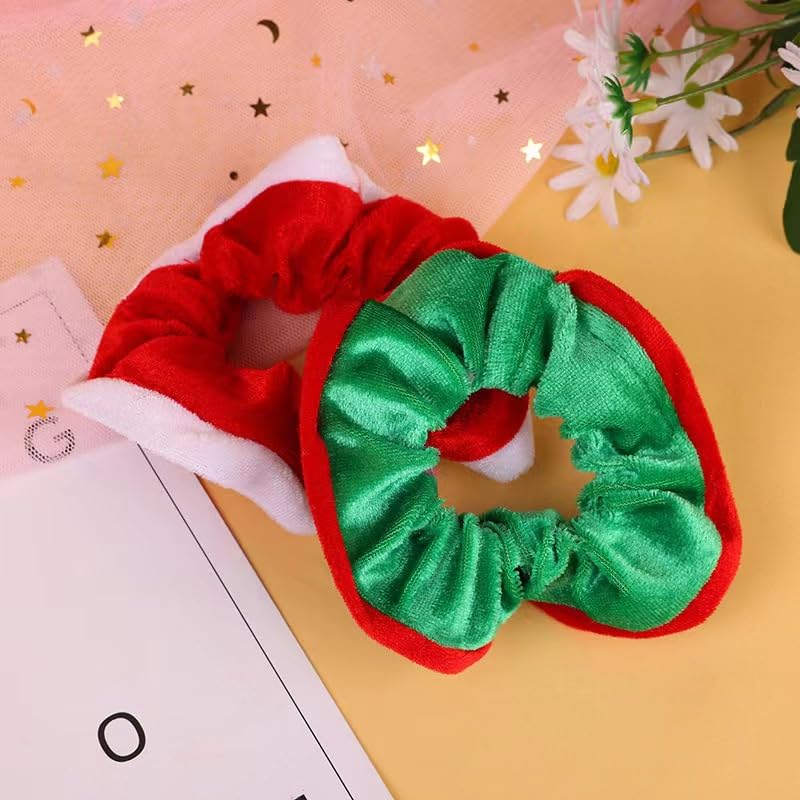 Christmas Plaid Hair Scrunchies Bow Checkered Plaid Hair Tie Rope Christmas Buffalo Plaid Hair Scrunchy BHC60 (Set-D)