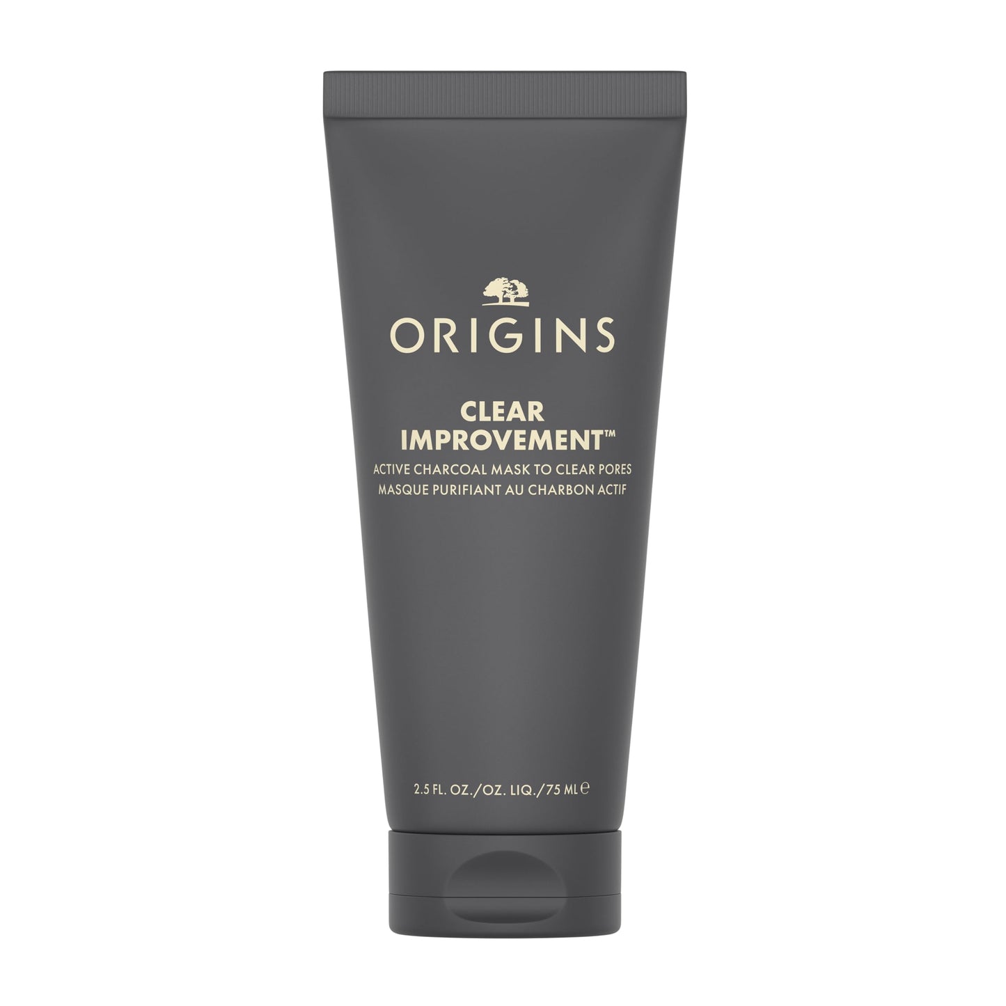 Origins Clear Improvement Active Charcoal Face Mask to Clear Pores | Clay Mask | Fragrance Free, 2.5 Fl Oz