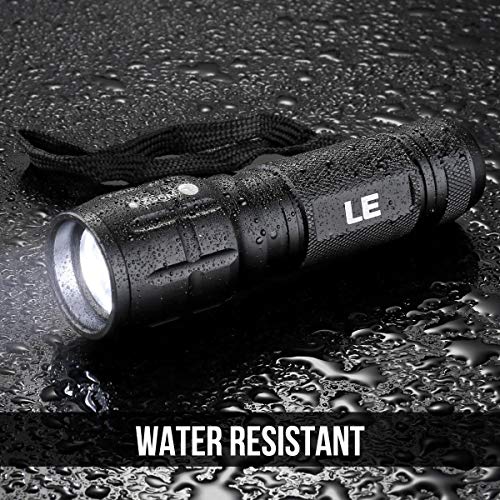 Lighting EVER LED Flashlights High Lumens, Small Flashlight, Zoomable, Waterproof, Adjustable Brightness Flash Light for Outdoor, Emergency, AAA Batteries Included, Tactical & Camping Accessories