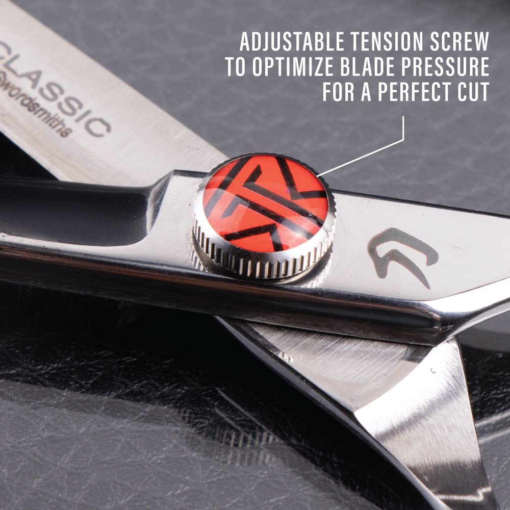 Tokko Katana Classic Professional Razor Edge 440C Japanese Stainless Steel Hair Cutting Scissors 6.5" Barber Shears With Adjustment Screw and Leather Case