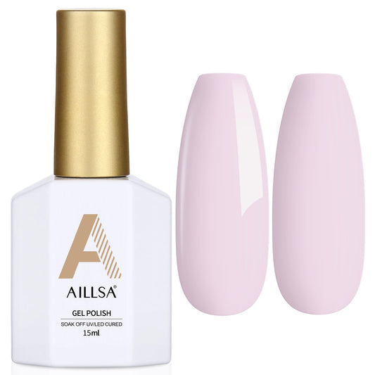 AILLSA Light Pink Gel Nail Polish Nude Baby Pink Gel Polish Color Fall Winter Mauve Gel French Nails Art Natural Nail Polish Soak Off U V Gel Nail Manicure at Home Holiday Gift For Women 0.51 Fl Oz/GA