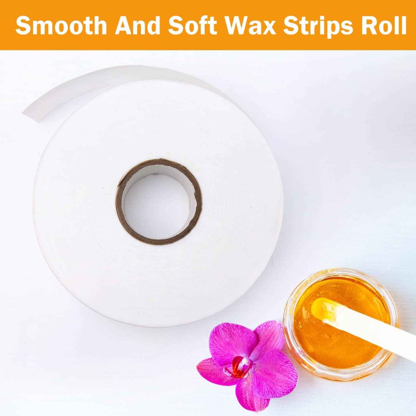 Vumdua 2PCS Non-woven Wax Strip Roll for Body and Facial Hair Removal, 2.76" X 100 Yards Tear-Resistant Waxing Paper for Eyebrow, Leg Removal, Salon Grade