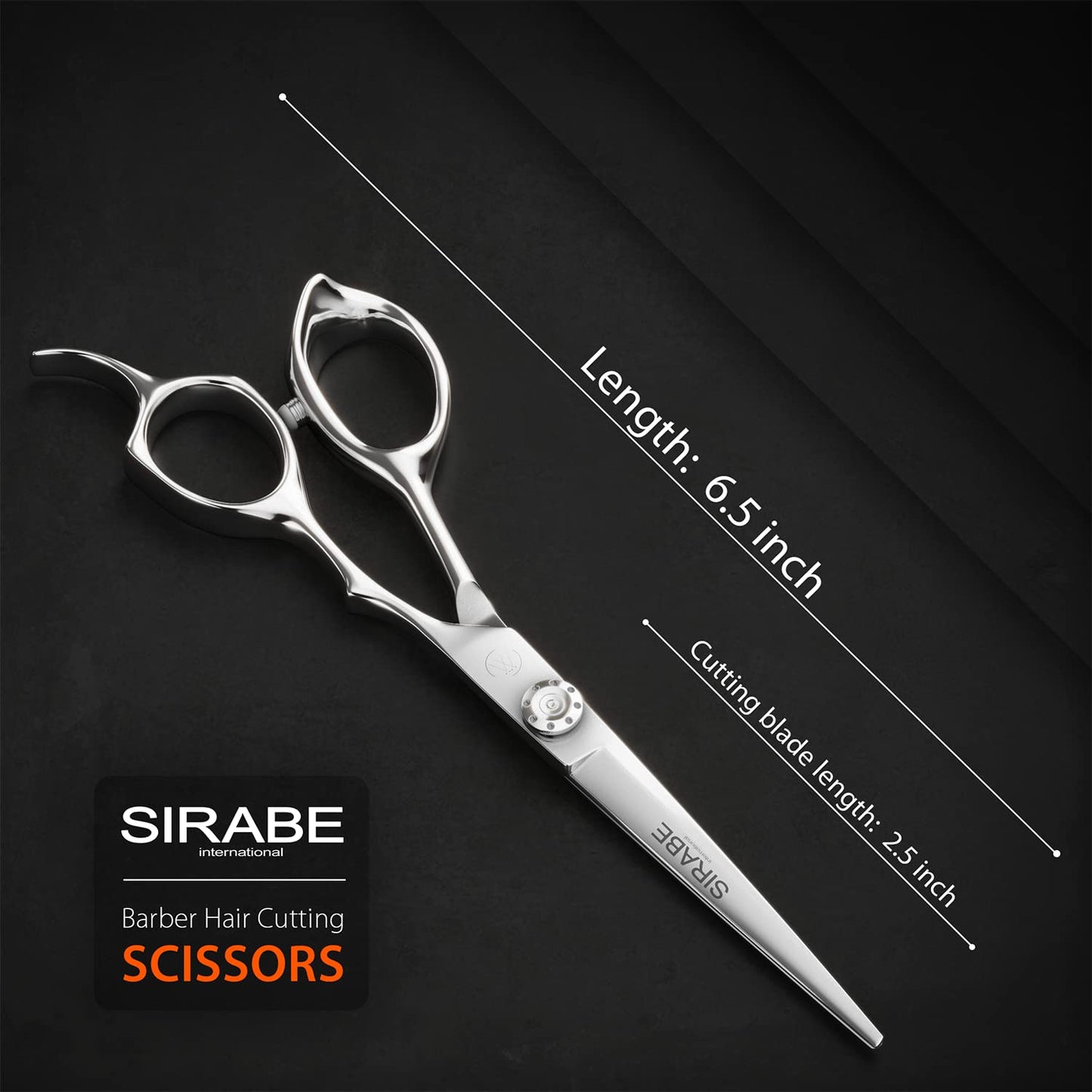 Hair Cutting Scissors Shears, Sirabe 6.5" Professional Barber Hairdressing Scissors Right Hand Razor Edge Trimming Haircut Scissors for Men and Women, Finest Stainless Steel for Home Salon Use