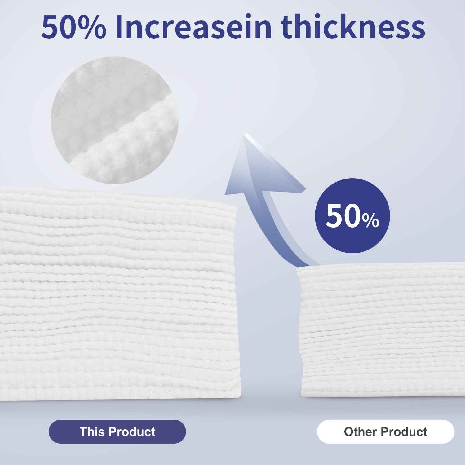 Soft Dry Wipe 6 Pack, 100% Cotton Face Tissues, Lint Free Facial Cleansing Towels, Extra Thick Dry and Wet Use for Cleansing,Sensitive Skin, Makeup Removing, Surface Cleaning