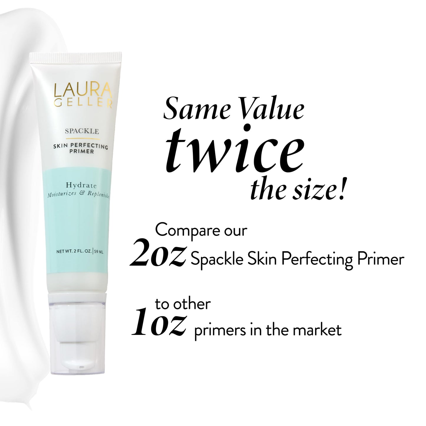 LAURA GELLER NEW YORK Spackle Primer - Hydrate - Super-Size 2 Fl Oz - Hyaluronic Acid Makeup Primer for Mature Skin