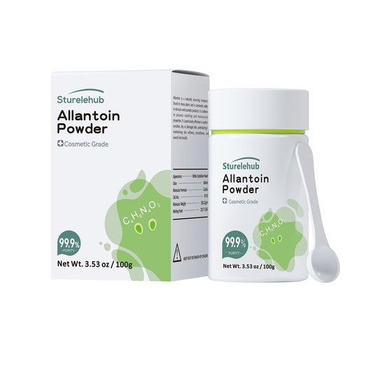 Sturelehub Allantoin Powder, 3.53OZ / 100g 99.9% Purity, Cosmetic Grade, DIY Allantoin Emulsion, Allantoin Cream, Allantoin Lotion, Allantoin Masks, Allantoin Helps to Hydrate And Moisturize The Skin