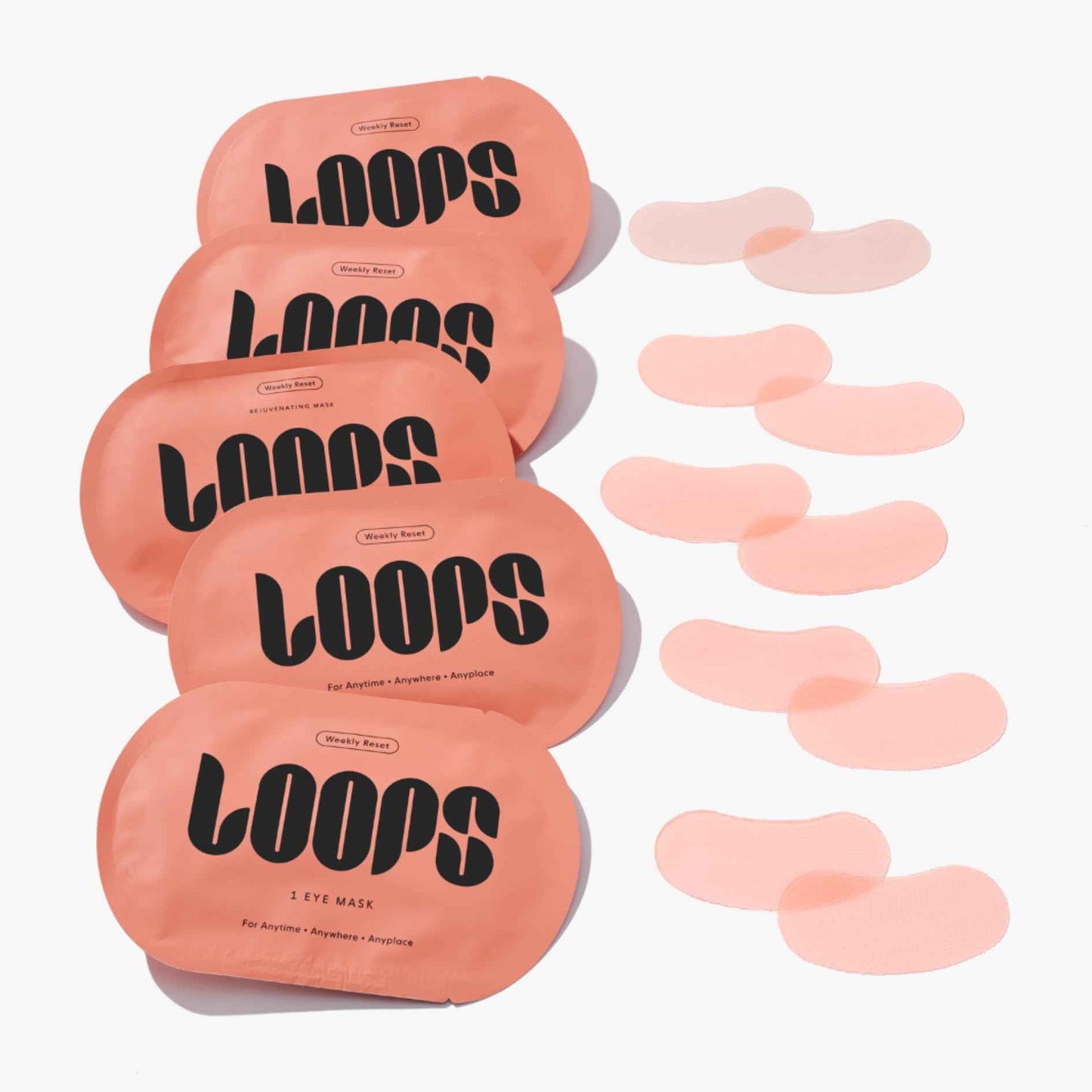 LOOPS WEEKLY RESET - Rejuvenating Hydrogel Eye Mask Kit - Hydrate, Nourish & Help Reduce Wrinkles for Refreshed Eyes - Reduces Signs of Puffiness - For Resilient-Looking Skin - Gifts for Women - 5 Pc