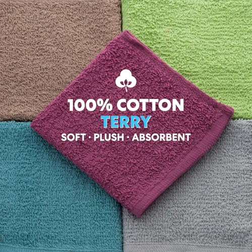 Simpli-Magic 100% Cotton Washcloths 12x12 50-Pack