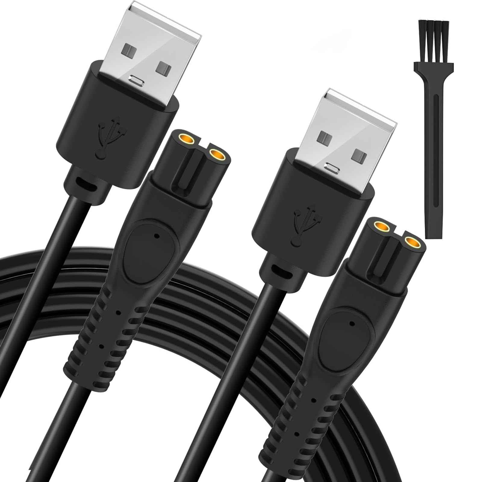 AZJCKEW 5V USB Charger Cable Compatible with for Philips Norelco One Blade 360 Newer Model QP2834 QP2724 MG9525 MG9510 QP1324 QP1424 QP1924 QP4530 One Blade Series Electric Shaver Razor, Brush+2-Pack