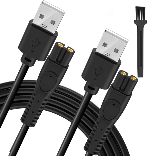 AZJCKEW 5V USB Charger Cable Compatible with for Philips Norelco One Blade 360 Newer Model QP2834 QP2724 MG9525 MG9510 QP1324 QP1424 QP1924 QP4530 One Blade Series Electric Shaver Razor, Brush+2-Pack